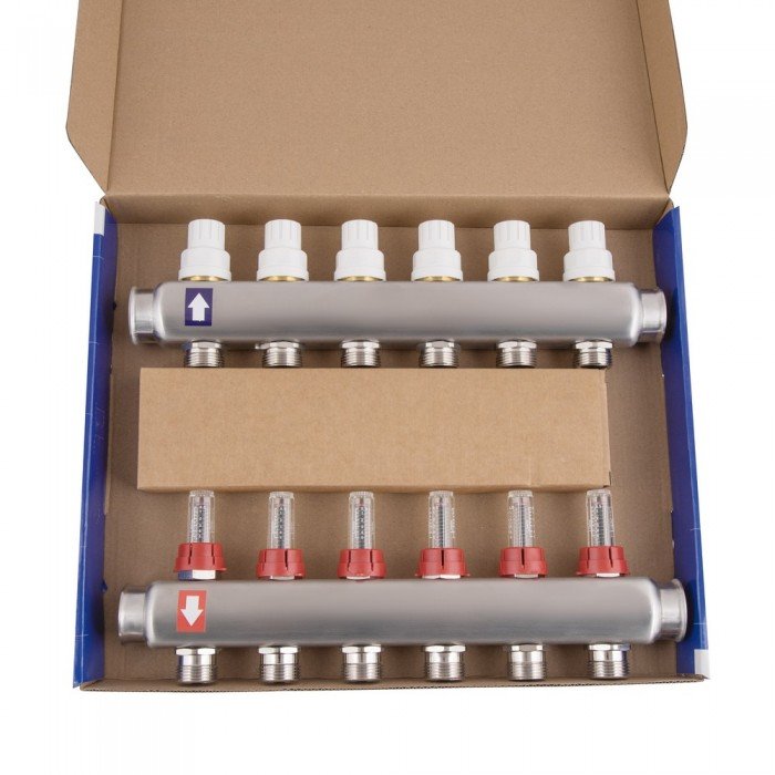 Колектор з витратомірами SD Plus 1" 6 виходів SD0046