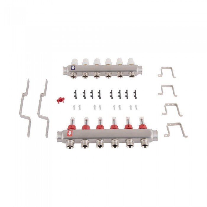 Колектор з витратомірами SD Plus 1" 6 виходів SD0046