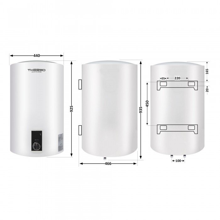 Водонагрівач електричний Thermo Alliance 100 л вертикальний, сухий ТЕН 2,0 кВт D100V20J3(D)K