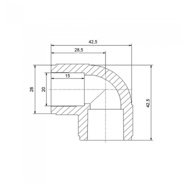 Уголок PPR Blue Ocean "Белый" 20, 90°