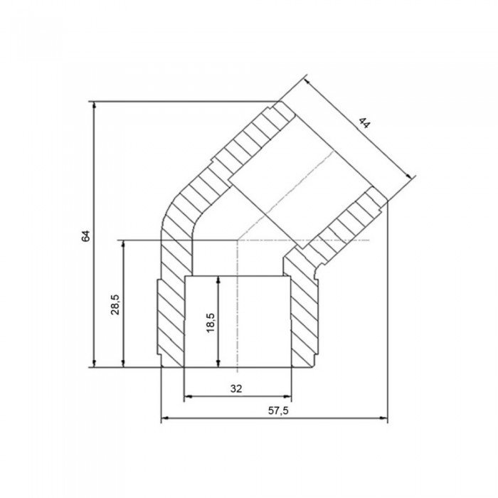 Уголок PPR Blue Ocean "Белый" 32, 45°