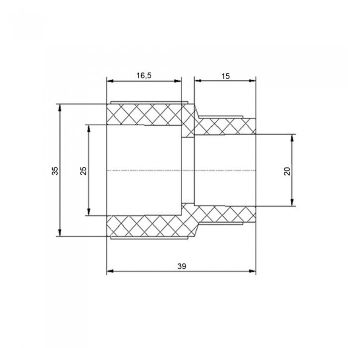 Муфта PPR Blue Ocean "Белый" 25х20 редукционная