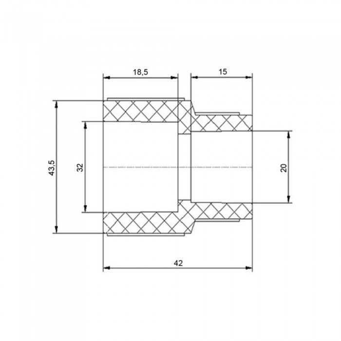 Муфта PPR Blue Ocean "Белый" 32х20 редукционная
