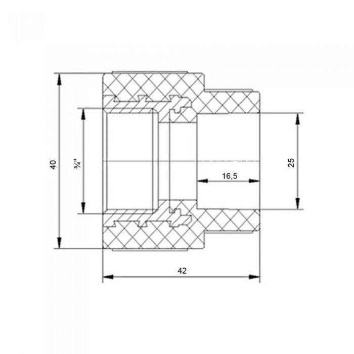 Муфта PPR Blue Ocean "Белый" 25х3/4" ВР