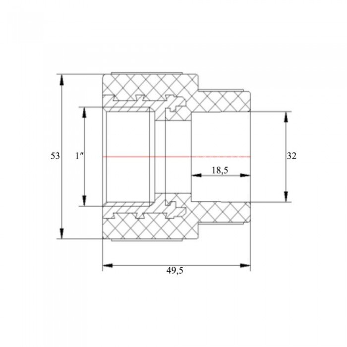 Муфта PPR Blue Ocean "Белый" 32х1" ВР