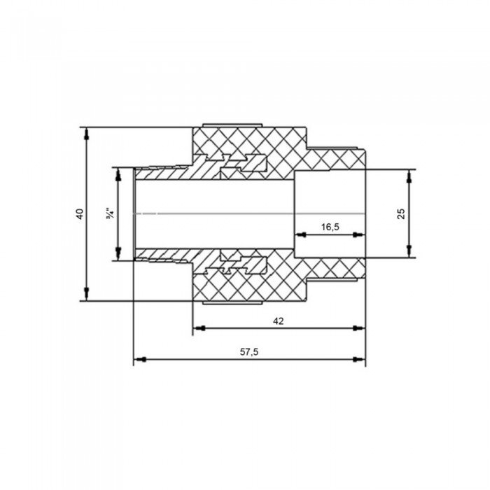 Муфта PPR Blue Ocean "Белый" 25х3/4" НР