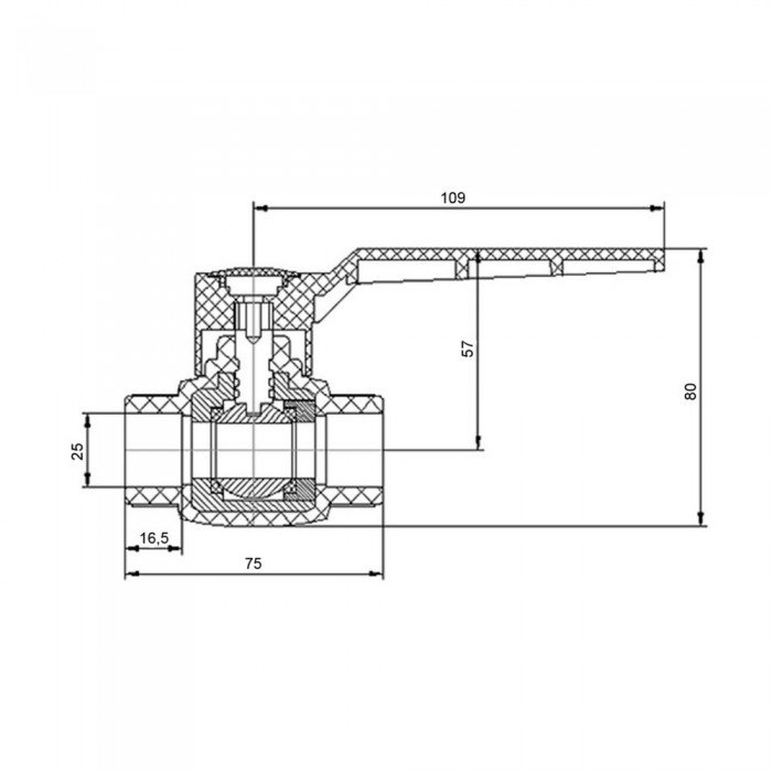 Кран шаровой Blue Ocean "Белый" 25