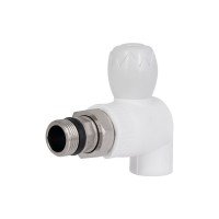 Кран Радиат. Шаров. 25*3/4 углов. (В.О.) "Белый" Кран Радиат. Шаров. 25*3/4 углов. (В.О.) "Белый"