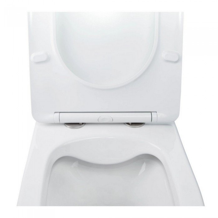 Готовое решение Qtap для ванной комнаты: подвесной унитаз  Swan Rimless 520х360х320 + комплект инсталляции Nest 4 в 1 (квадратная клавиша Chrome)