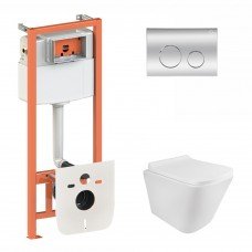 Готовое решение Qtap для ванной комнаты: подвесной унитаз Tern Rimless 490x340x350 + комплект инсталляции Nest 4 в 1 (круглая клавиша Chrome) Готовое решение Qtap для ванной комнаты: подвесной унитаз Tern Rimless 490x340x350 + комплект инсталляции Nest 4 в 1 (круглая клавиша Chrome)