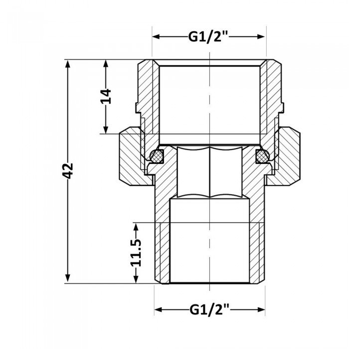 Сгон-американка Thermo Alliance Base 1/2"ВН никель, прямой SD190W15