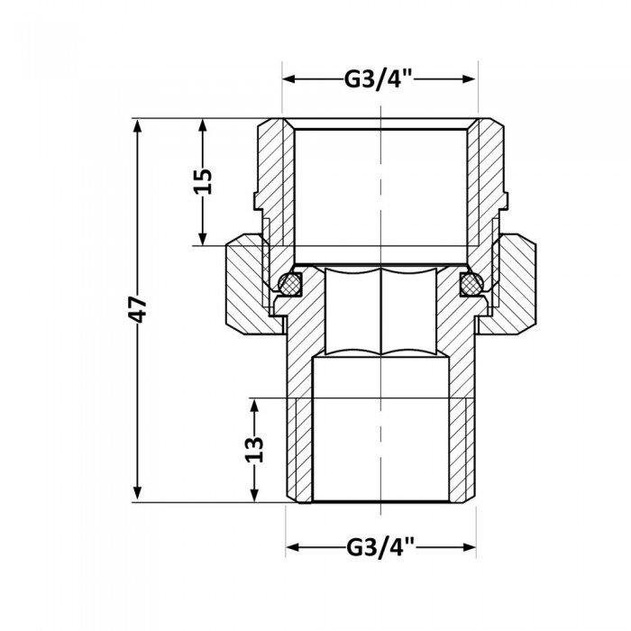 Сгон-американка Thermo Alliance Base 3/4"ВН никель, прямой SD190W20
