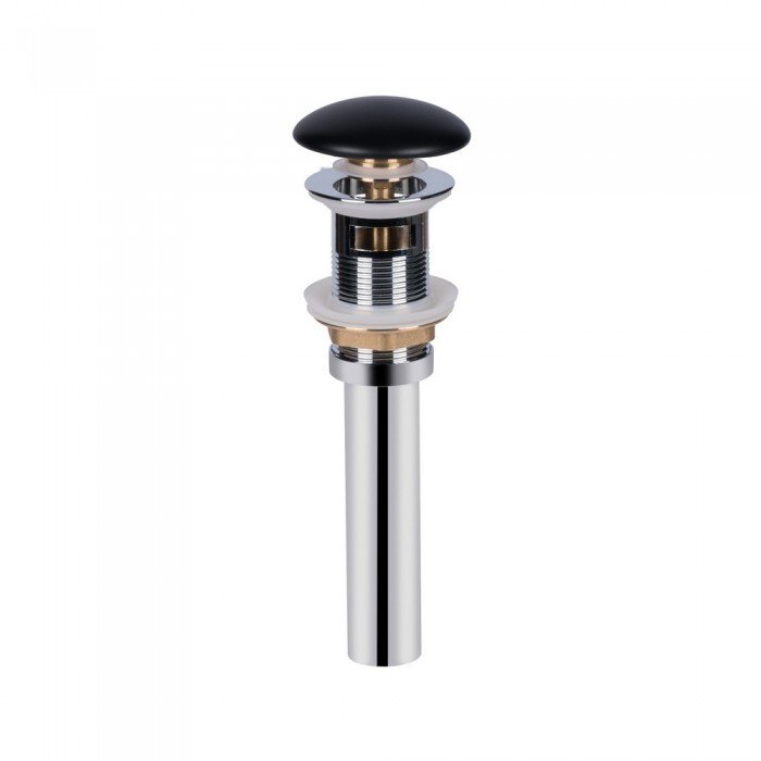 Донний клапан для раковини Qtap PU03O 225х70х70 Matt black з переливом