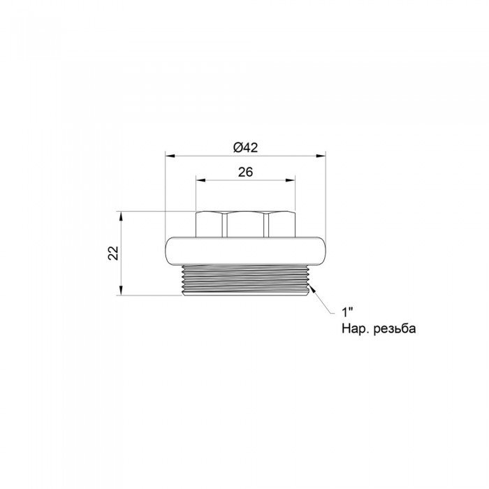 Заглушка радиаторная SD Plus 1" правая SD11725D