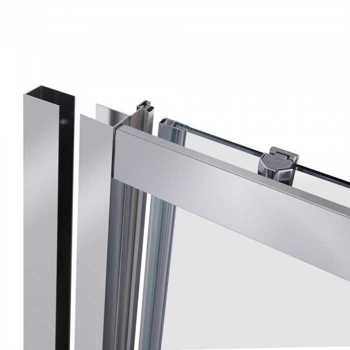 Душові двері в нішу Qtap Taurus CRM209-1.C6 90-100x200 см, скло Clear 6 мм, покриття CalcLess