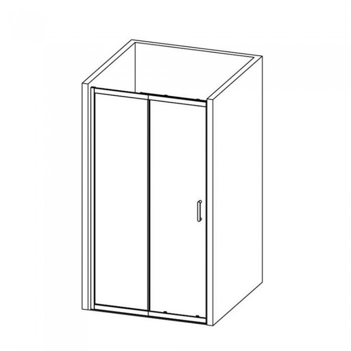 Душові двері в нішу Qtap Taurus CRM2013-14.C6 130-140x200 см, скло Clear 6 мм, покриття CalcLess