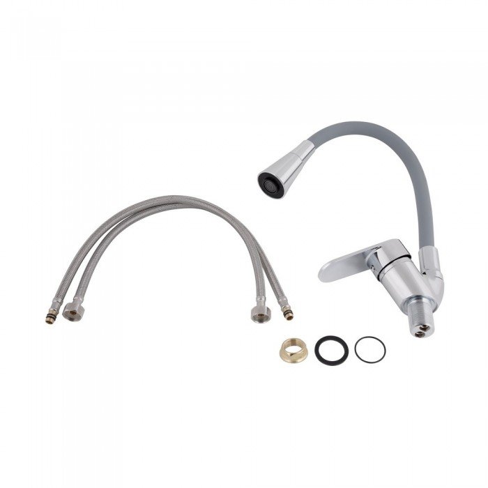 Змішувач для кухні Lidz Tani 008F3 з гнучким виливом (k40) LDTAN008F3GCR39507 Chrome/Grey Змішувач для кухні Lidz Tani 008F3 з гнучким виливом (k40) LDTAN008F3GCR39507 Chrome/Grey