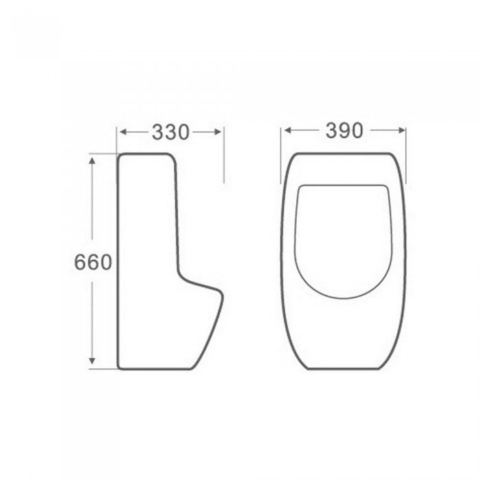 Пісуар підвісний Qtap Crow з краном-дозатором 390х330х660 White QT0588112HW