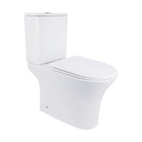 Унитаз-компакт Qtap Presto безободковый с сиденьем Soft-close QT24221217AW