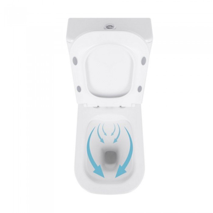 Унитаз-компакт Qtap Nando безободковый с сиденьем Soft-close QT12221222AW Унитаз-компакт Qtap Nando безободковый с сиденьем Soft-close QT12221222AW