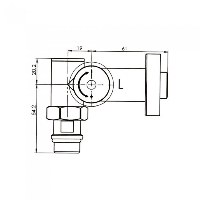 Комплект кранов Thermo Alliance Standart 1/2", хром,  для полотенцесушителя угловой SF395W15HE Комплект кранов Thermo Alliance Standart 1/2", хром,  для полотенцесушителя угловой SF395W15HE