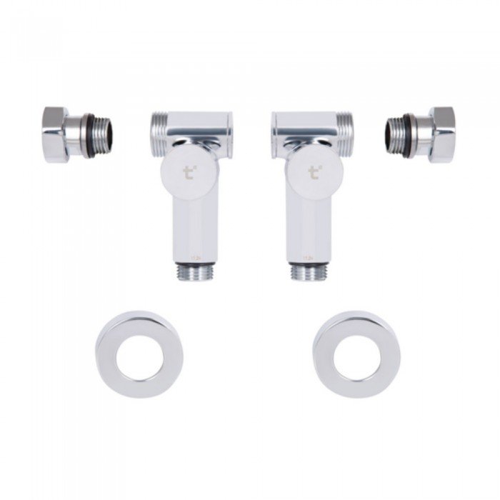 Комплект кранов Thermo Alliance Standart 1/2", хром,  для полотенцесушителя угловой SF395W15HE Комплект кранов Thermo Alliance Standart 1/2", хром,  для полотенцесушителя угловой SF395W15HE