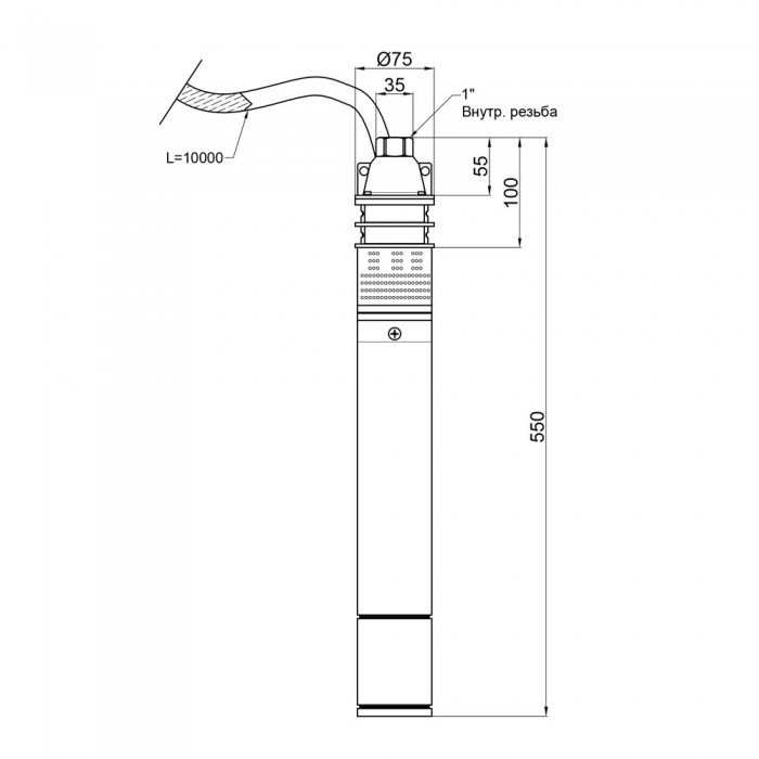 Насос погружной вихревой Thermo Alliance 3SKM-100 0,75 кВт