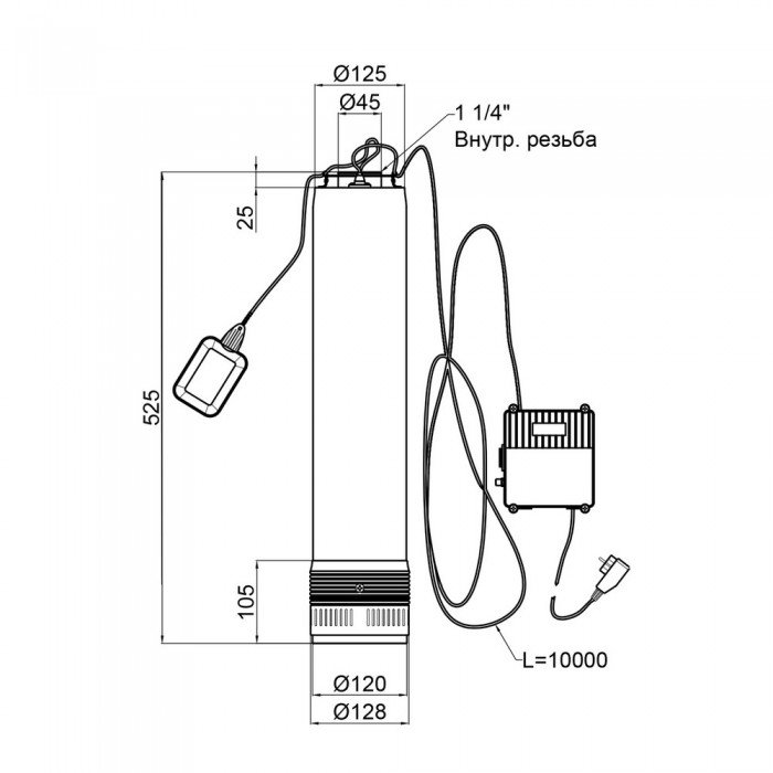 Насос погружной центробежный Thermo Alliance SCM4 0,75 кВт с поплавком