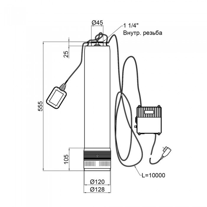 Насос погружной центробежный Thermo Alliance SCM5 0,92 кВт с поплавком