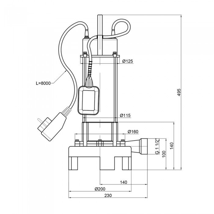 Насос фекальный Thermo Alliance WSD25-14-1,8CD 1,8 кВт