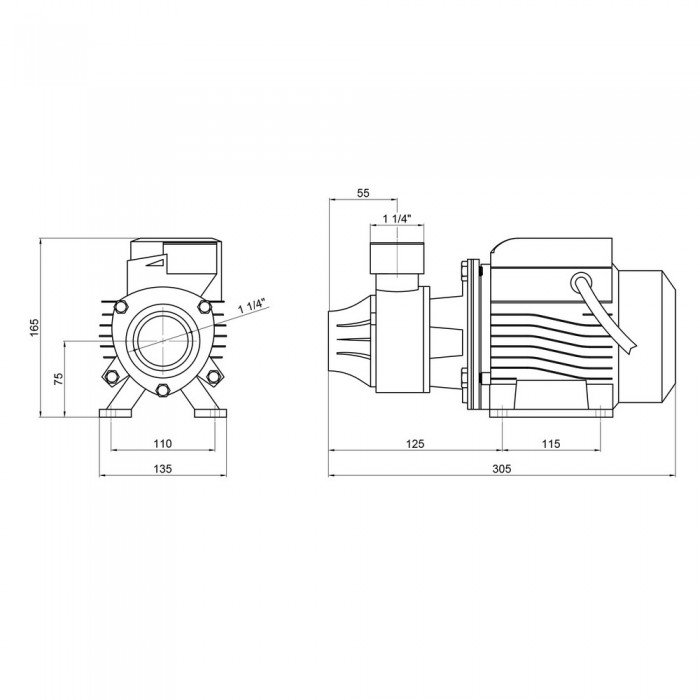Насос поверхностный вихревой Thermo Alliance QBm80 0,75 кВт