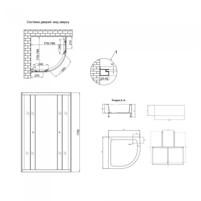 Душевая кабина Lidz Latwa SC80x80.SAT.MID.GR, стекло тонированное 4 мм без поддона Душевая кабина Lidz Latwa SC80x80.SAT.MID.GR, стекло тонированное 4 мм без поддона