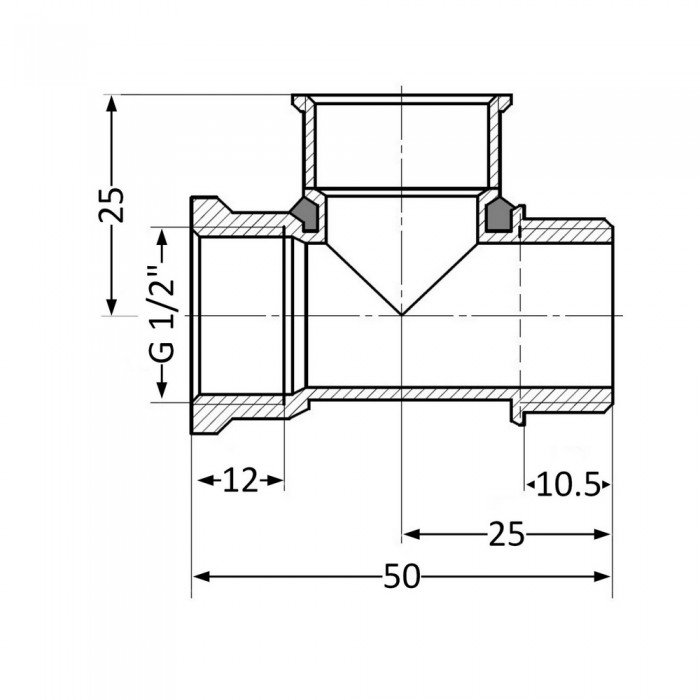 Трійник SD Plus 1/2" ВВЗ SD41315