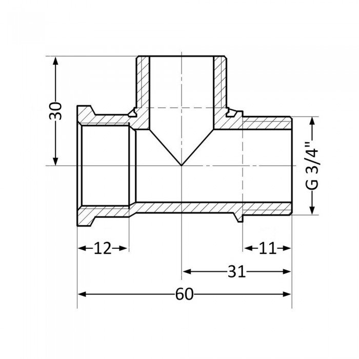 Тройник SD Plus 3/4" ВНН SD41420