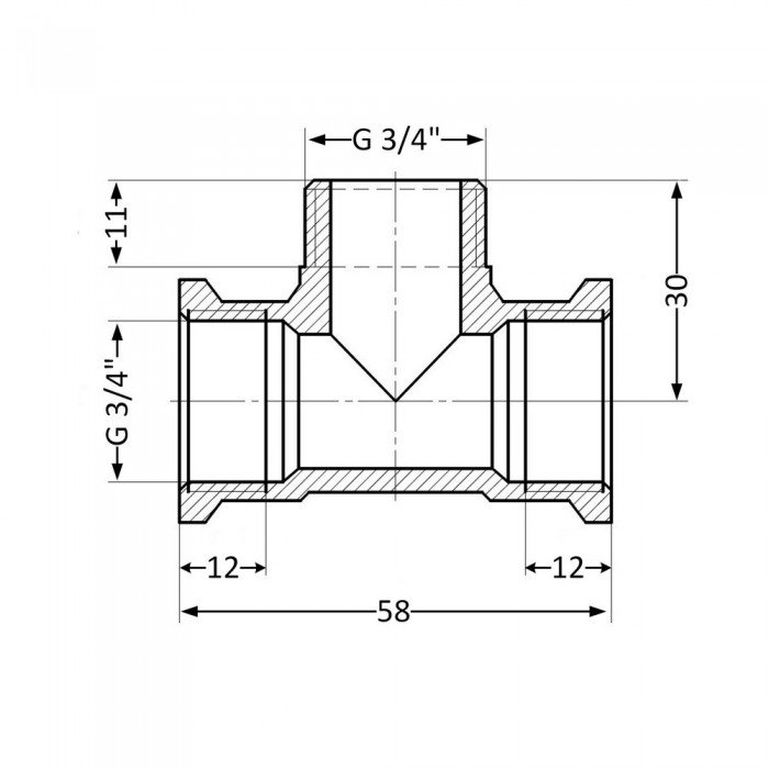 Тройник SD Plus 3/4" ВНВ SD41520