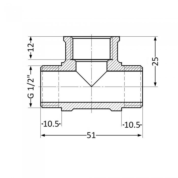 Тройник SD Plus 1/2" НВН SD41615