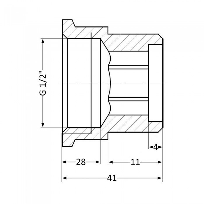 Удлинитель латунный Thermo Alliance Standart 1/2"ВН, L=30 мм SD4221530