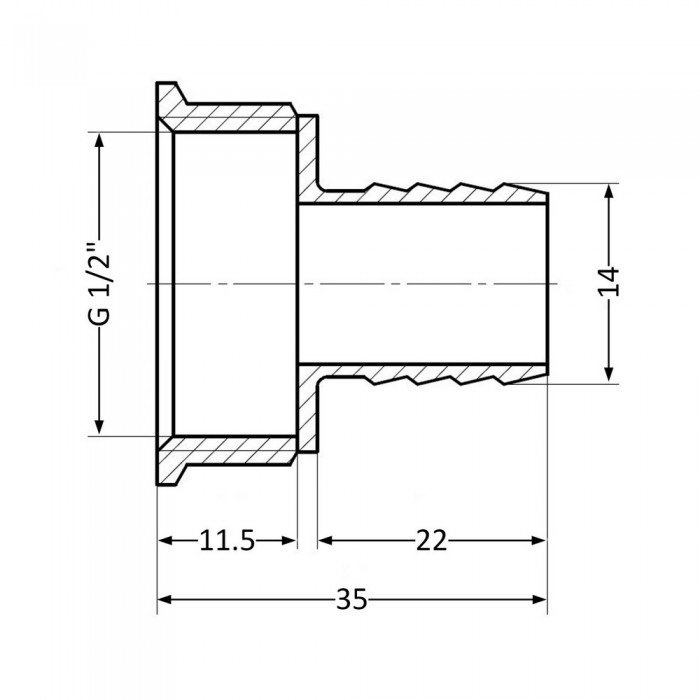 Штуцер SD Plus 14х1/2" ВР SD4261514