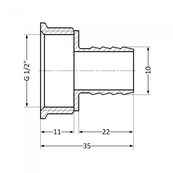Штуцер SD Plus 10х1/2" ВР SD4261510