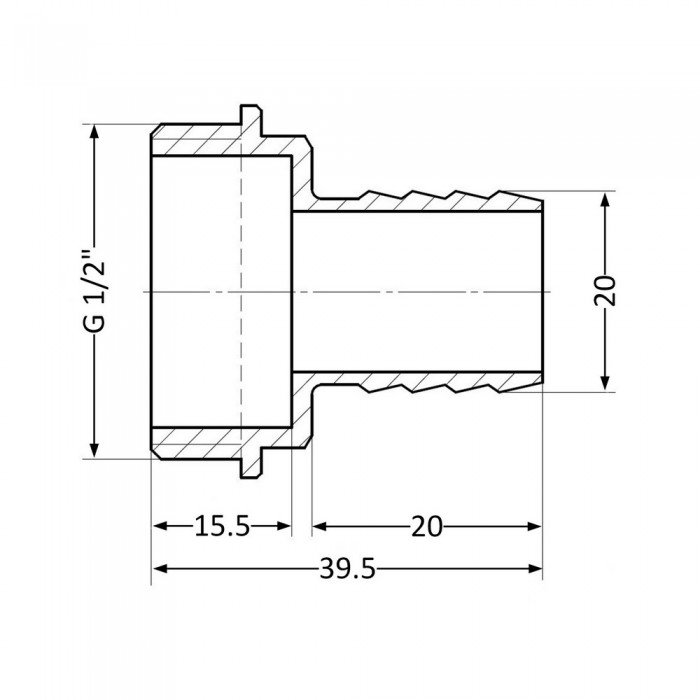 Штуцер SD Plus 20х1/2" НР SD4271520
