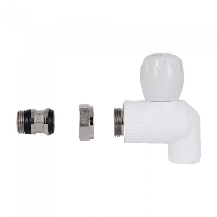 Кран Радиат. Шаров. 20*1/2 углов. (В.О.) "Белый"