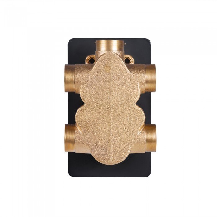 Змішувач для душу Qtap Votice термостатичний прихованого монтажу на три споживача QTVOT6443T105NKB Black Matt