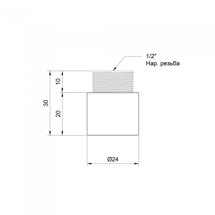 Удлинитель SD Plus 20х1/2" хром SD1301520