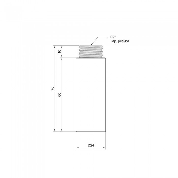 Удлинитель SD Plus 60х1/2" хром SD1301560