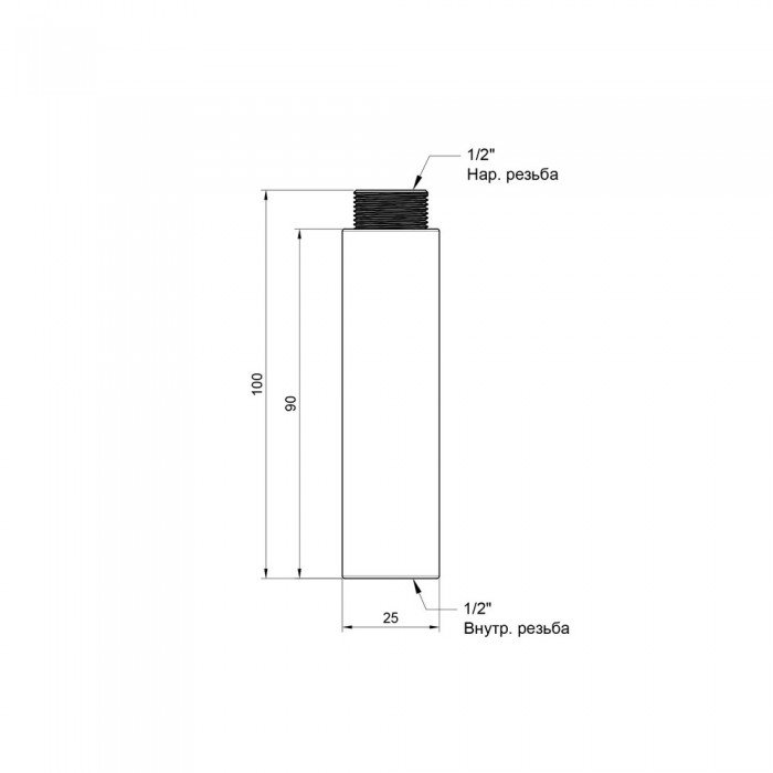 Удлинитель SD Plus 90х1/2" хром SD1301590