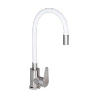 Смеситель для кухни Lidz Vida 015F3 с гибким изливом (k35) LDVID015F3WHI43357 White / Nickel Смеситель для кухни Lidz Vida 015F3 с гибким изливом (k35) LDVID015F3WHI43357 White / Nickel