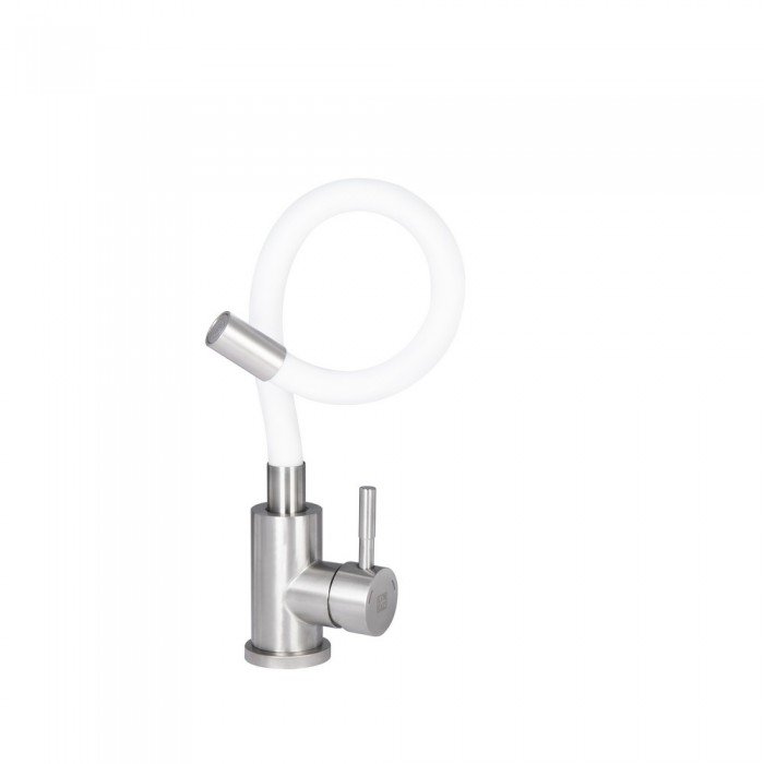 Змішувач для кухні Lidz Aria 015F3 з гнучким виливом (k35) LDARI015F3WHI43362 White / Nickel Змішувач для кухні Lidz Aria 015F3 з гнучким виливом (k35) LDARI015F3WHI43362 White / Nickel