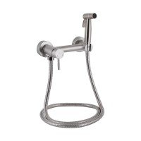 Набор для гигиенического душа со смесителем Lidz Aria 110 округлый LDARI110NKS43393 Nickel