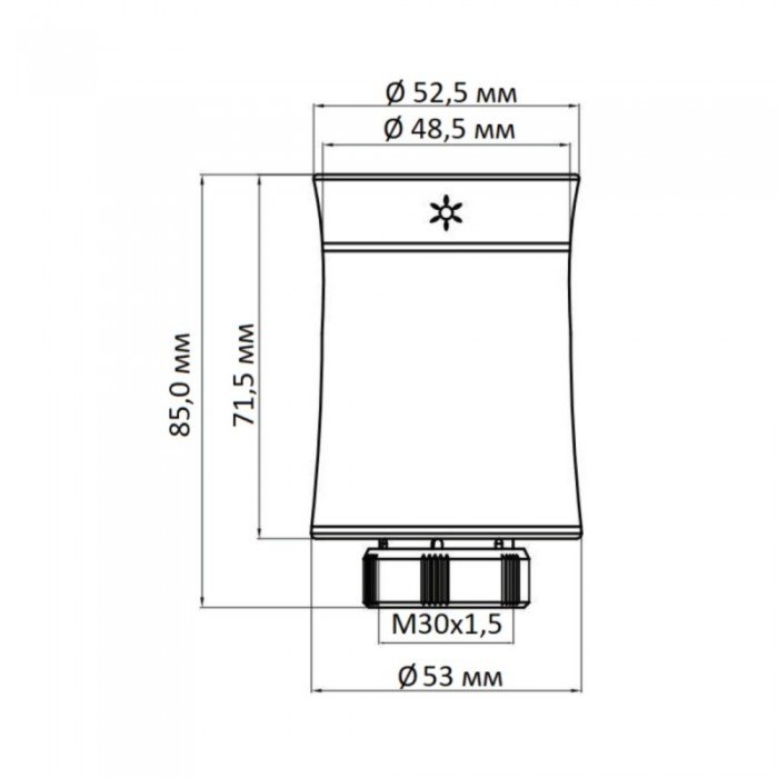 Бездротовий програмуємий сервопривiд для термостатичного крану (Білий матовий) ZTRV-BY-100(W)