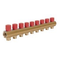 Коллектор Icma с регулировочными вентилями 1" 9 выходов №1105 (Red)